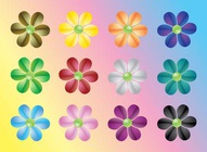 Colorful Flowers Vectors Pack