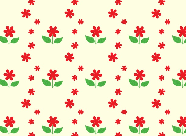 Red Spring Flowers Pattern