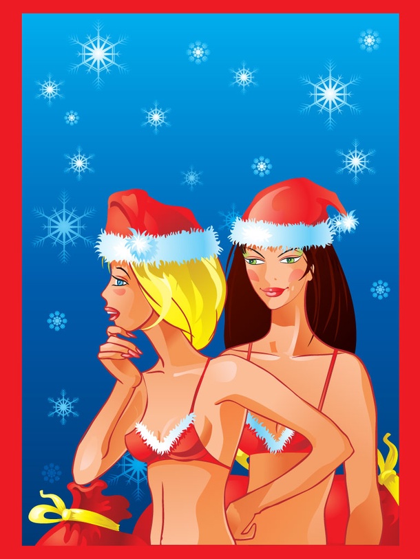 Santa Bikini Girls