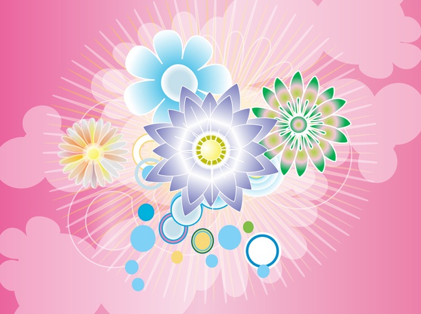Floral Circles Pink Graphics