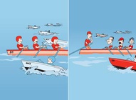 Row Team Cartoon Graphics