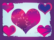Purple Grunge Hearts