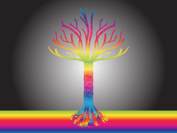 Rainbow Tree Vector