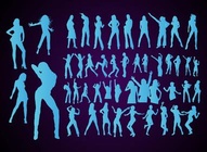 Dancing Girls Vector Silhouettes