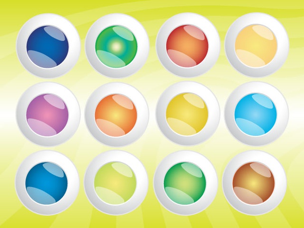 Colorful Buttons Vectors