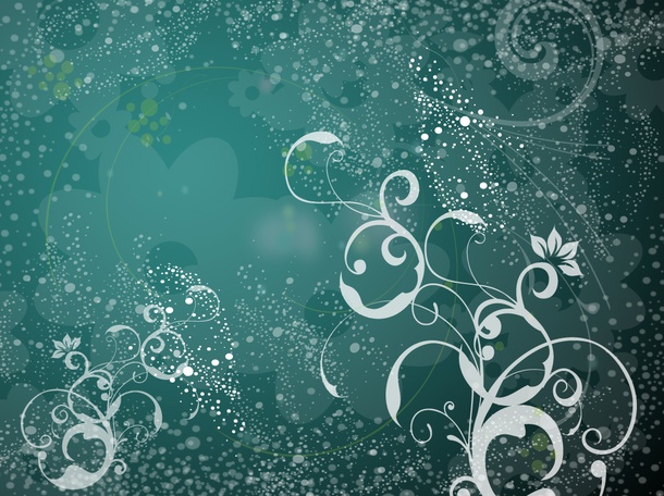 Green Bubble Floral Background