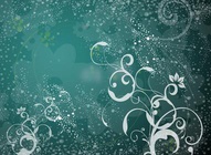 Green Bubble Floral Background