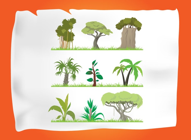 Jungle Cartoon Tree Graphics