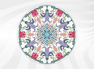 Round Floral Vector