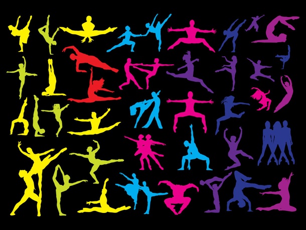 Colorful Dance SIlhouettes