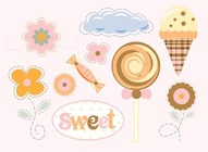 Cartoon Flowers and Sweets