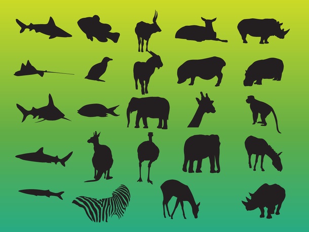 Animals Variety Silhouettes Pack