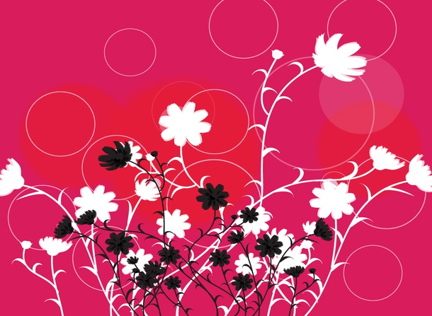 Retro Floral Design Vector