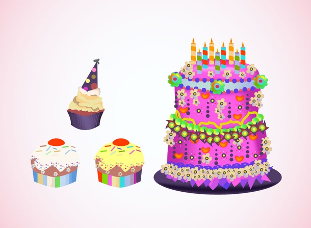 Colorful Party Cakes