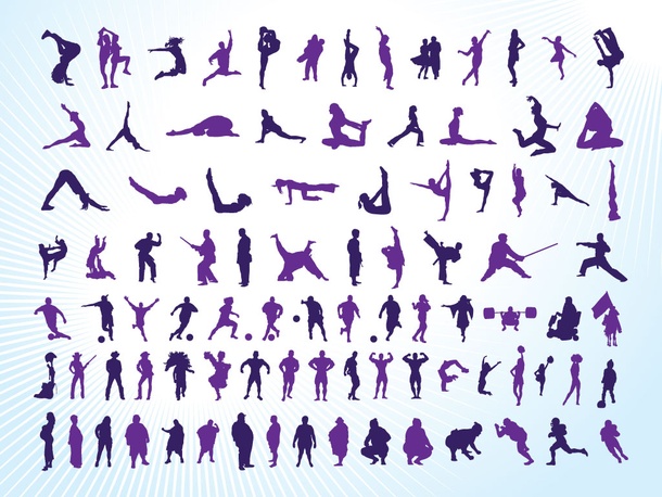 Athletic People Silhouettes