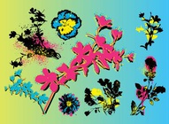 Painted Flowers Vectors