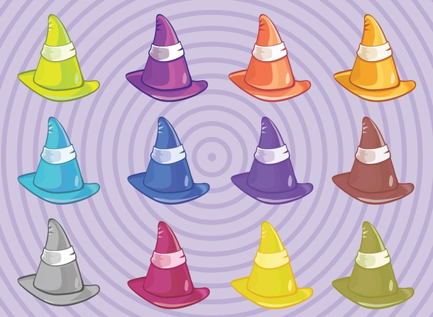 Colorful Witches Hats