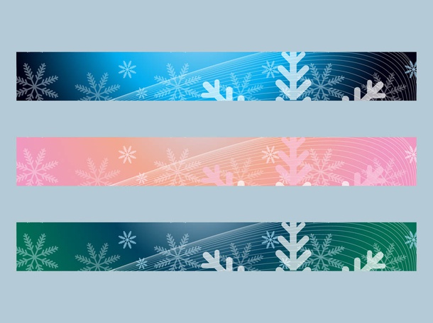 Snow Banners Vector