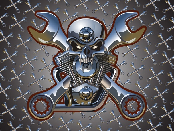 Motorcycle Engine Skull