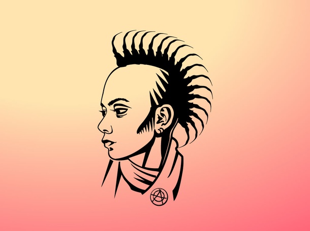 Mohawk Girl Vector