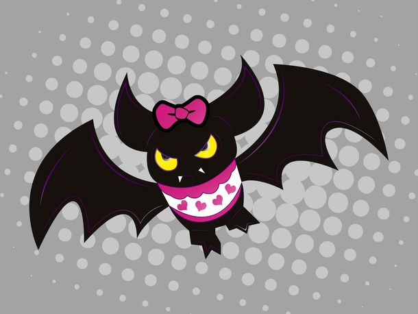Girly Bat Vector