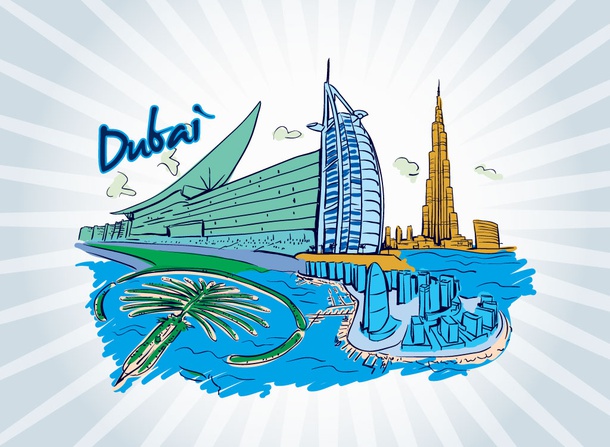 Dubai Vector Illustration