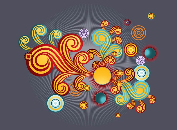 Retro Swirls Vector