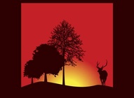 Deer Sunset