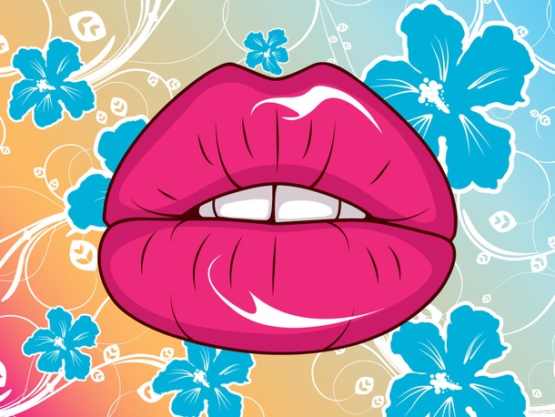 Lips Floral Pattern