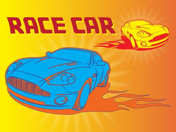 Race Cars With Flames