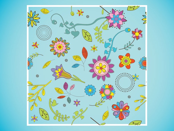 Doodle Flowers Backdrop