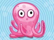 Pink Octopus Cartoon