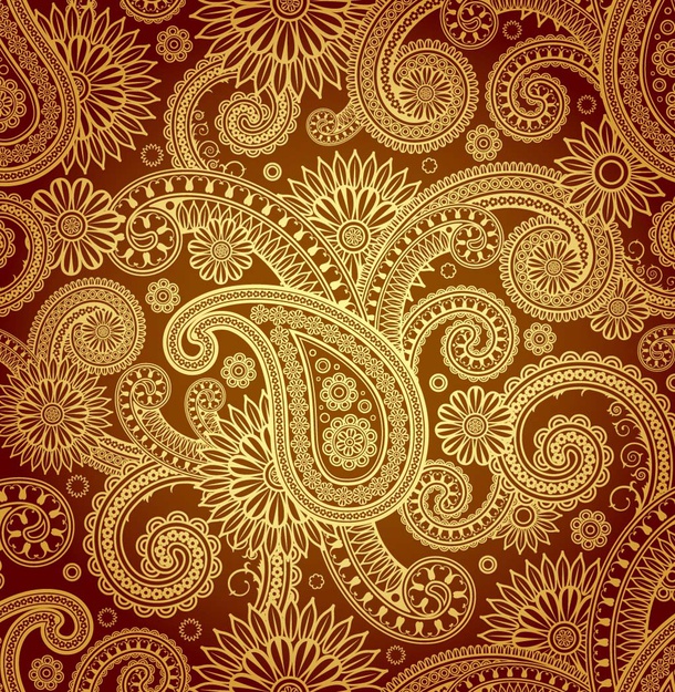 Gold Paisley Pattern Vector