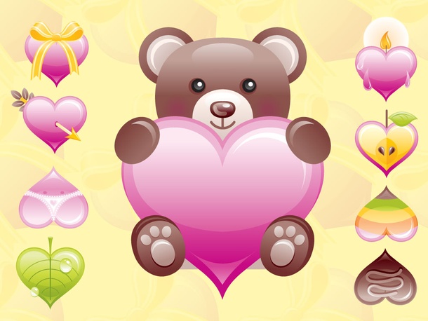 Cute Bear Hearts