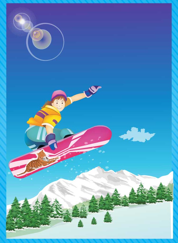 Snowboarding Cartoon