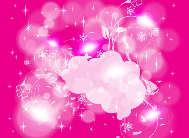 Pink Floral Stars Vector