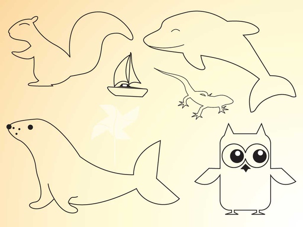 Outline Animals Vectors