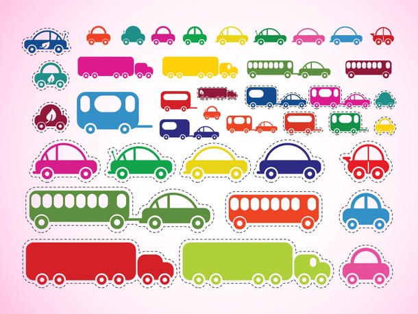 Car Bus Truck Vectors