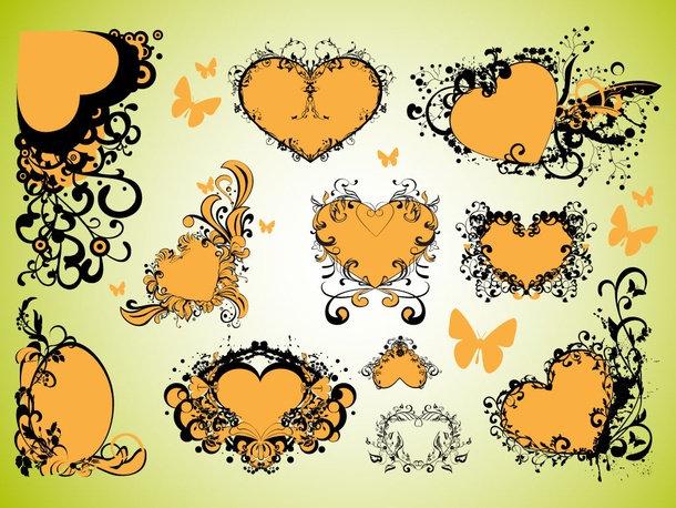 Decorative Love Hearts Vectors