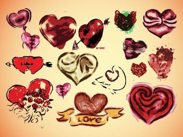 Vector Heart Drawings