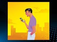 Mobile Man Cartoon