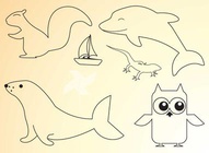 Outline Animals Vectors