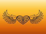 Winged Heart Vector