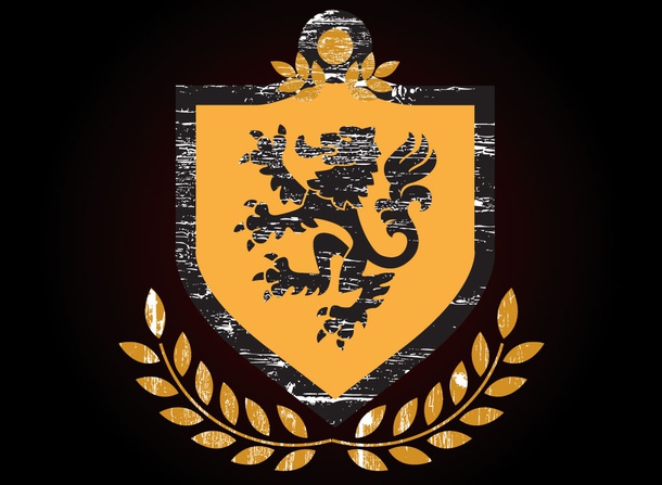 Heraldic Lion Vector Shield