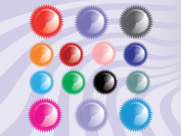 Glossy Sun Buttons