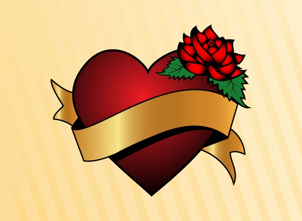 Heart Rose Banner