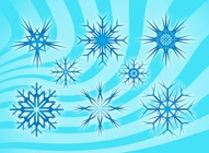 Stylized Snow Flakes Vectors