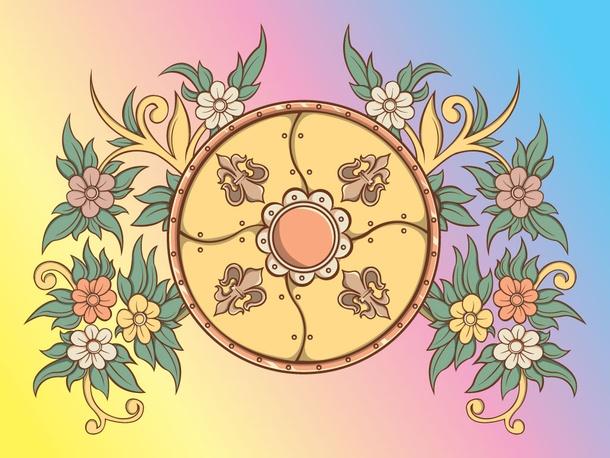 Shield and Flower Design