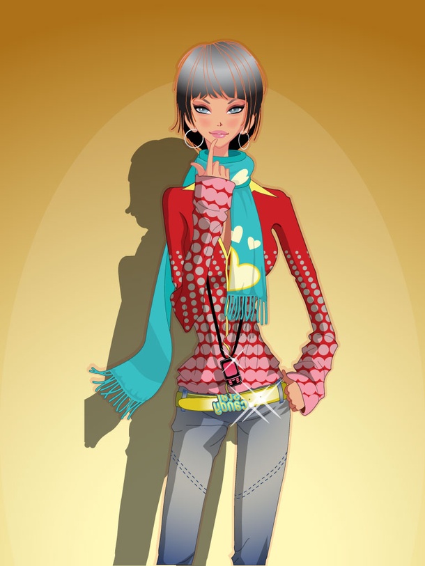 Cartoon Girl Illustrated