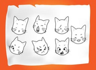 Fun Cat Face Vectors